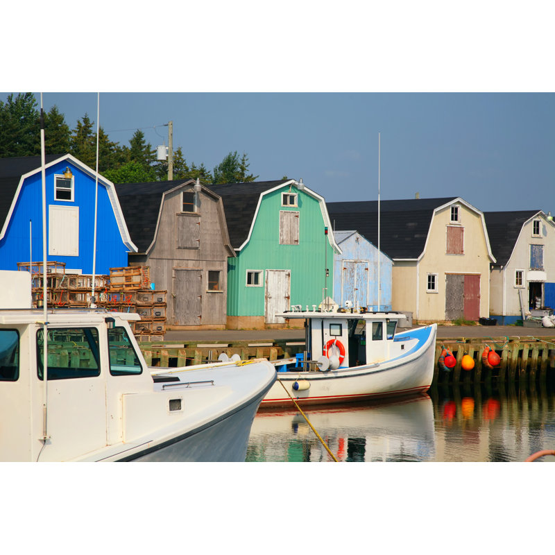 Bateaux à homard - Photographie sur toile tendue, H 8 po x l 12 po