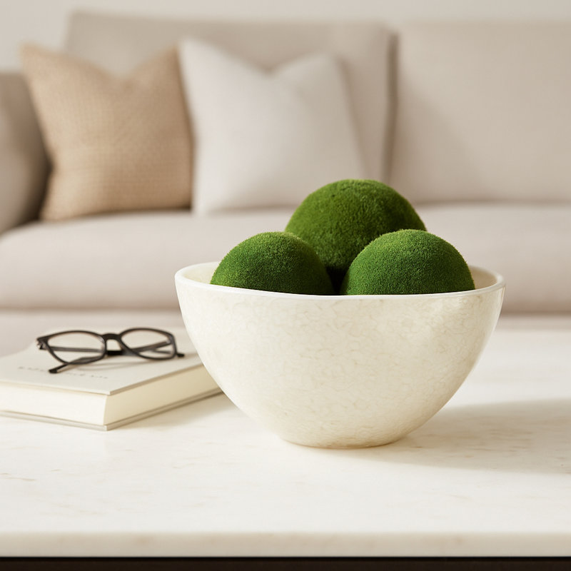 Bol décoratif moderne en verre pour décoration intérieure - Bol décoratif minimaliste texturé pour comptoir de cuisine, table d'entrée ou décor de salon - 9 po