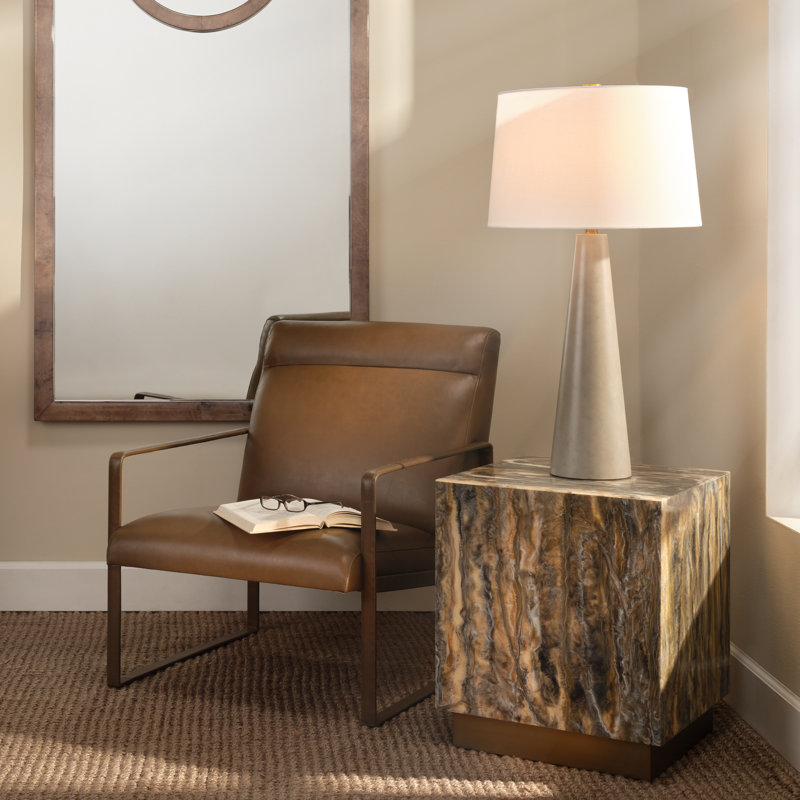 Hemingway Leather Accent Chair, Saddle, Truffle
