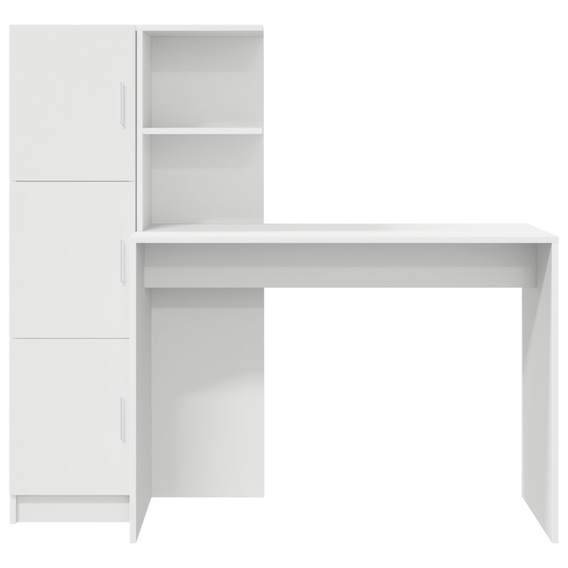 Desk With Storage With Door 2 Pcs 102 X 50 X 124 Cm, White