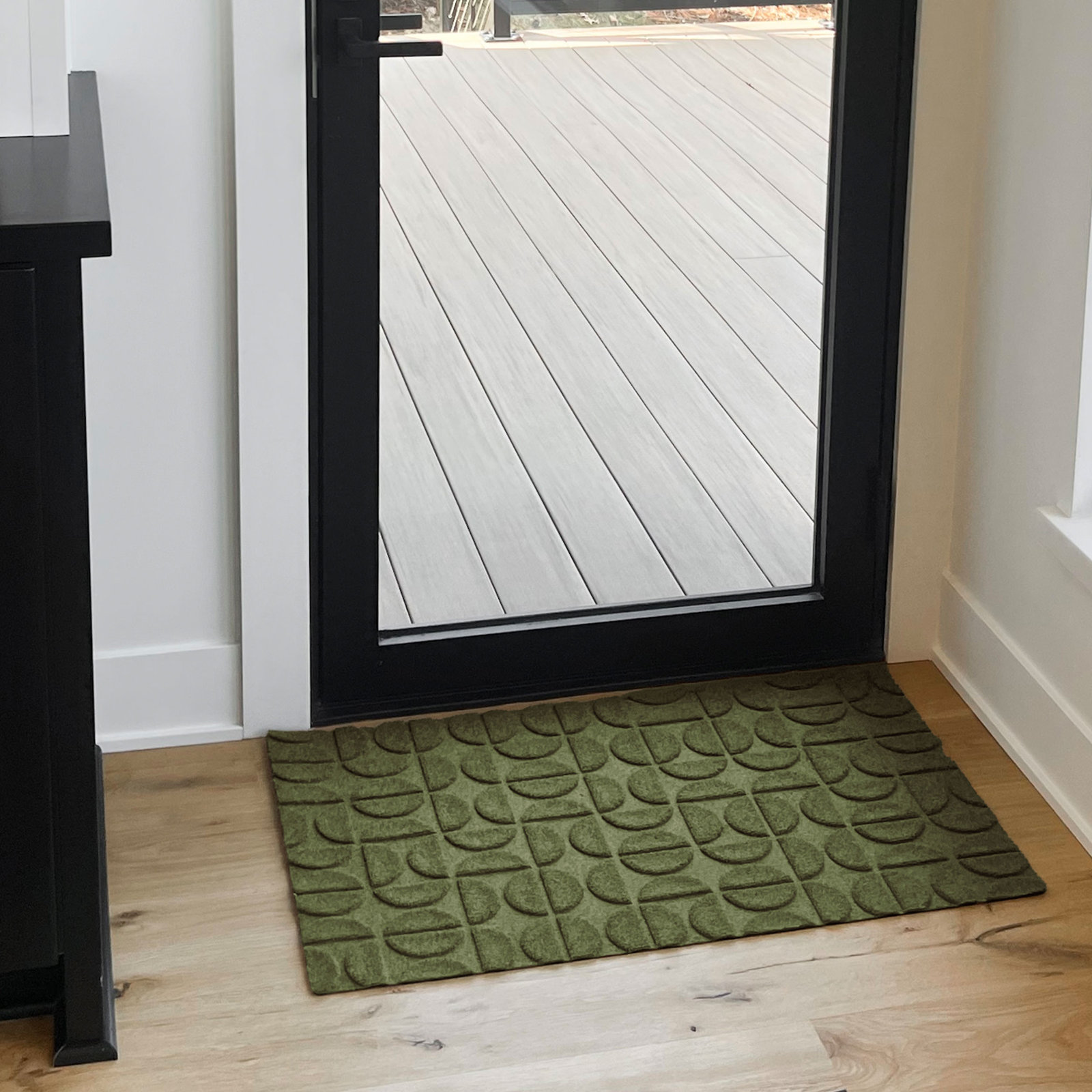 WaterHog Luxe Hourglass Non-Slip Doormat, Olive