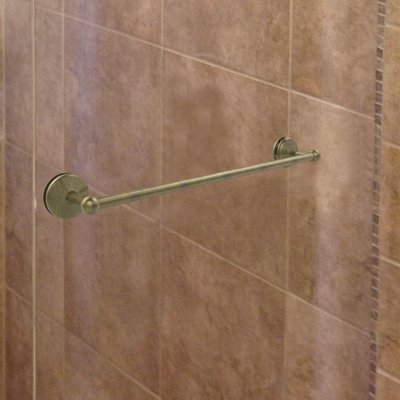 Barre à serviettes murale avec porte de douche Tilney, Laiton antique