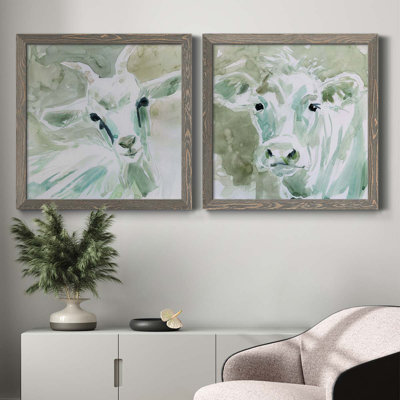 Bill E. Goat - ensemble de 2 peintures sur toile encadrées