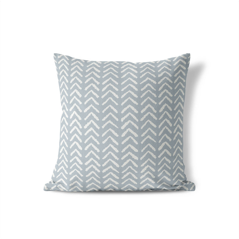 Coussin Tribe Way, H 16 po x l 16 po, Bleu ardoise / bleu