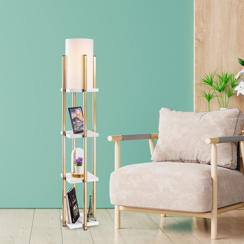 Lampe trépied 66,81 po Cawe, Blanc, Blanc