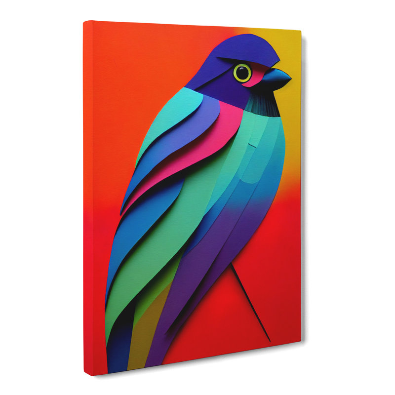 Bird Crayon - Wrapped Canvas, 50cm H x 35cm W x 3cm D
