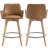 Ashwell Mid-Century Modern 26.6" H Swivel Leather Counter Stool with Wire-Brushed Solid Wood Legs-486233193