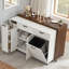 Îlot de cuisine 102,3 po avec table de salle à manger extensible, chariot pour îlot de cuisine avec armoire de rangement-455892233