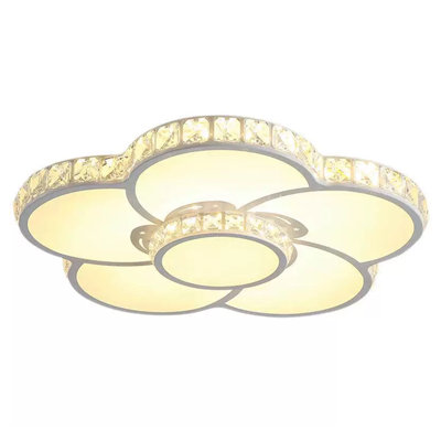 20in Flower Crystal Ceiling Light LED Dimmable 2700k-6000k
