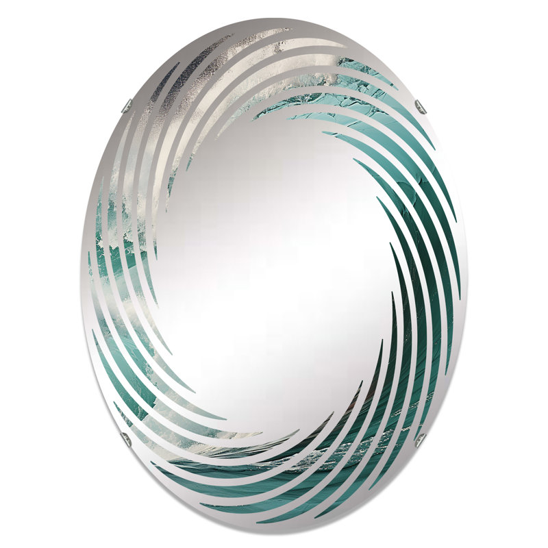 Miroir mural spiralé rouge et vert MIR108627 O, L 24 po x H 36 po