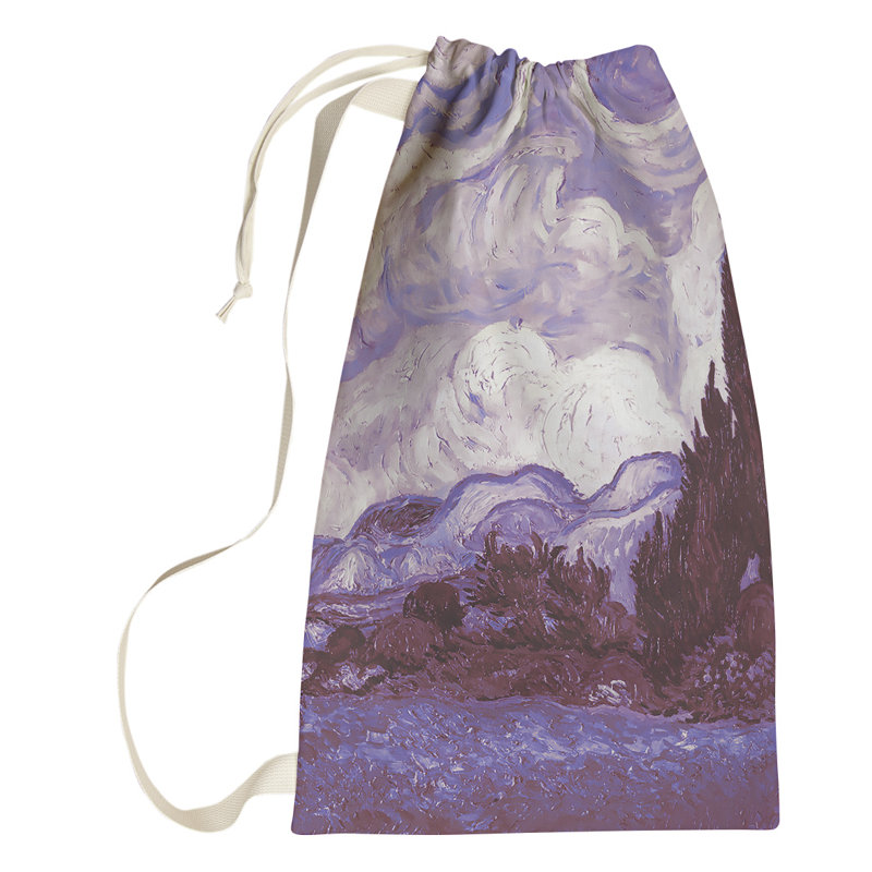Sac à linge Browerville Wheatfield with Cypresses, Petit (H 64 po x l 20 po x P 1,5 po), Mauve