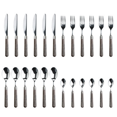 Mccurley 24 Piece 18/10 Stainless Steel Cutlery Set, Service for 6