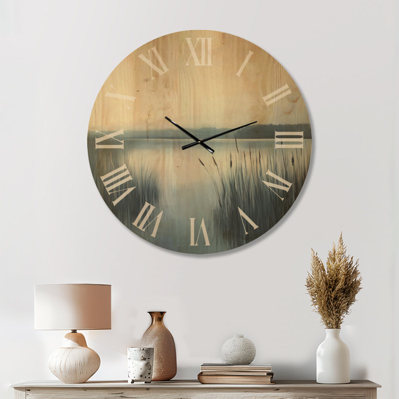 Solid Wood Analogue Wall Clock, Médium