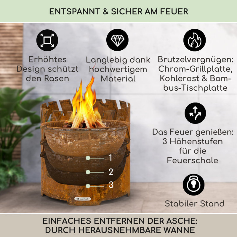 Circle Smokeless Fire Pit, Brown