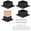 3 pièces de base de poteau intérieur 3,6 x 3,6 pi avec ancrages 13GA épais et thermolaqué noir