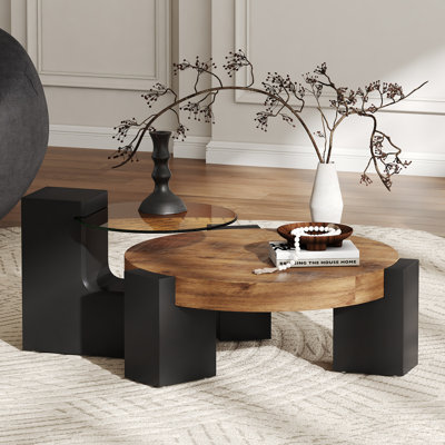 Ensemble de tables basses gigognes 2 pièces pour maison et appartement