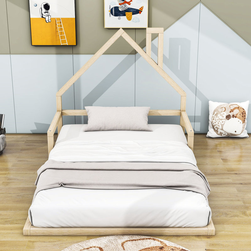 Structure de lit en bois Evariste, Naturel
