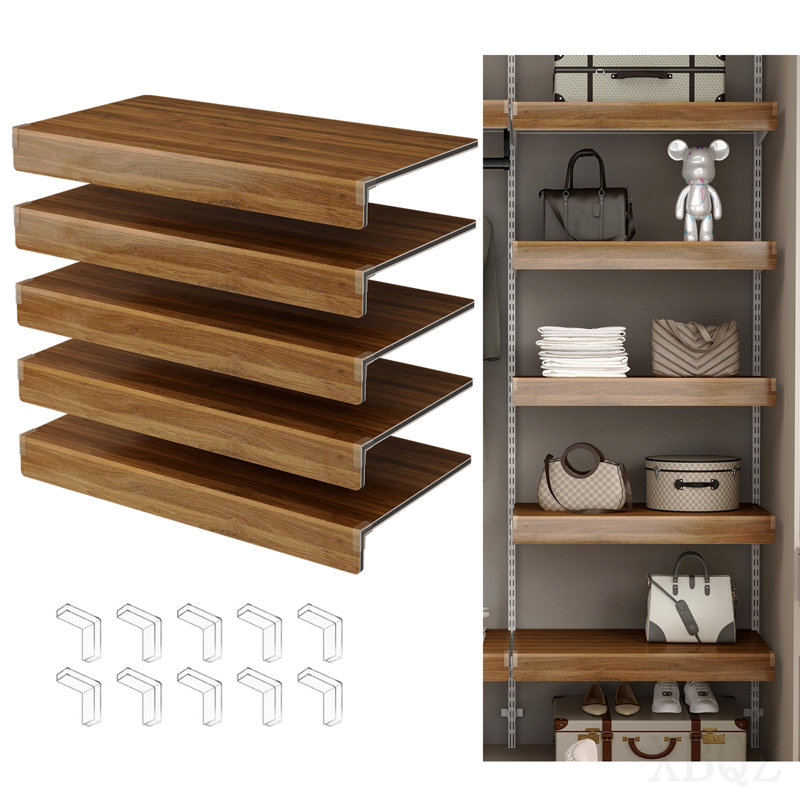 (28 * 16 POUCES) 5 housses de tablettes en fil métallique, housses en PVC grillagées pour placard amovible (pas en bois), tablettes de garde-manger pour la décoration de la cuisine de la salle de bain (couleur WALNUT)