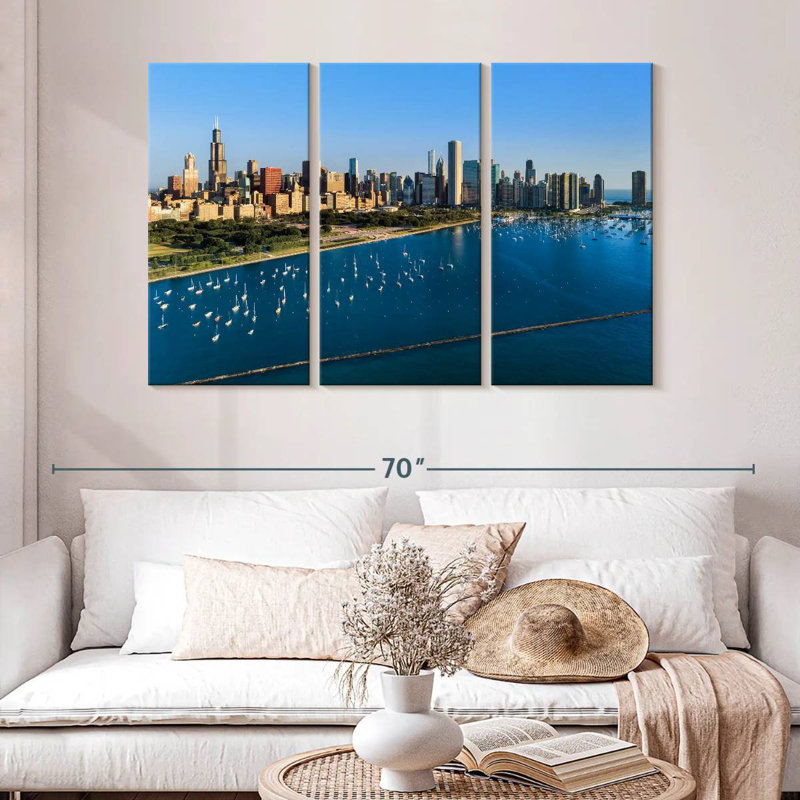 Rorry Monroe Harbor Aerial, 32" H x 50" W