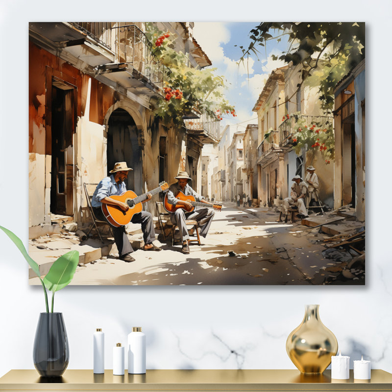 Cuba Rhythms Street II - Cuba, art mural paysage, H 24 po x l 32 po x P 1 po, Toile tendue