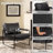 Mirsade 27.09'' W Leather Upholstered Accent Armchair with Removable Backrest-866108910