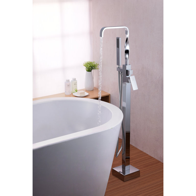 2 Handle Floor Tub Filler with Diverter, Polished Chrome