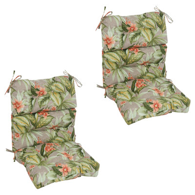 Coussins de chaise d'extérieur capitonnés (ensemble de 2)