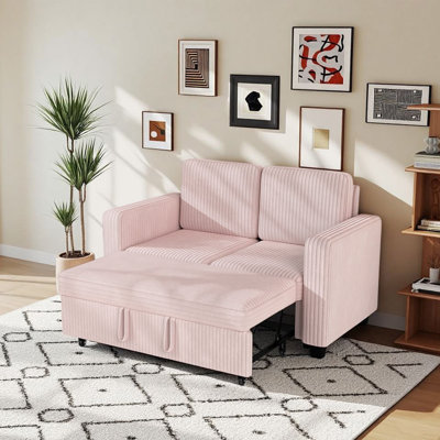 58.1'' Corduroy Modular 2-seat Pull-out Sofa Bed
