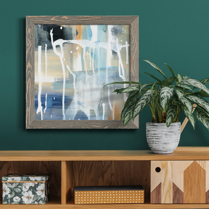 Island Succulent - Peinture sur toile encadrée, Cadre gris, H 17 po x l 17 po x P 1,5 po