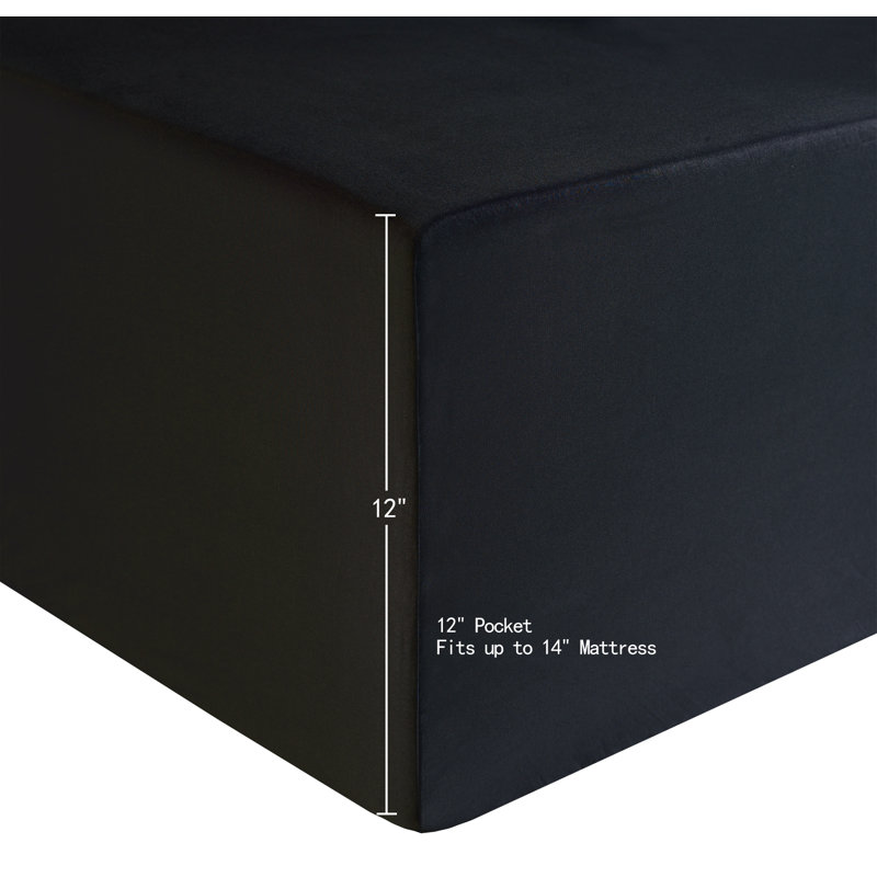 Videri Home Super Soft Sheet Set, Twin Sheet Set + Fitted Sheet + 1 Pillowcase, Black