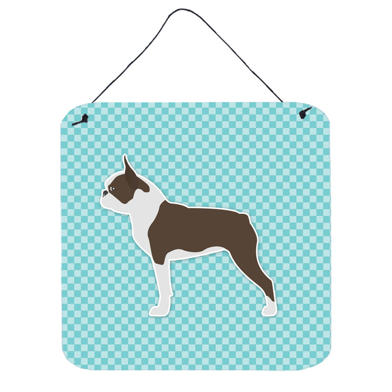 Décoration murale Boston Terrier, Bleu