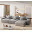 Canapé modulaire en chenille avec repose-pieds et coussins Boneless-355523230