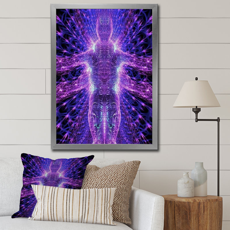 «Purple Energetic Body Matrix Meditation», reproduction sur toile, H 20 po x l 12 po x P 1 po, Cadre simple argenté