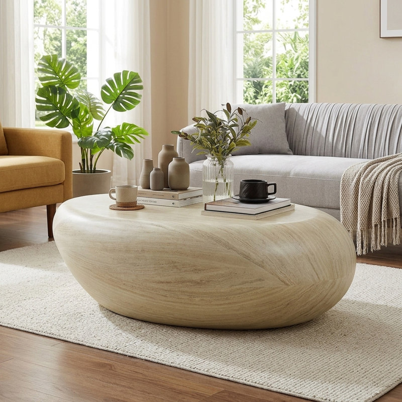 Table basse elliptique 43,31 po Vintage