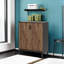 Armoire à chaussures 31,5 pouces en bois brun et noir avec portes, range-chaussures 5 niveaux