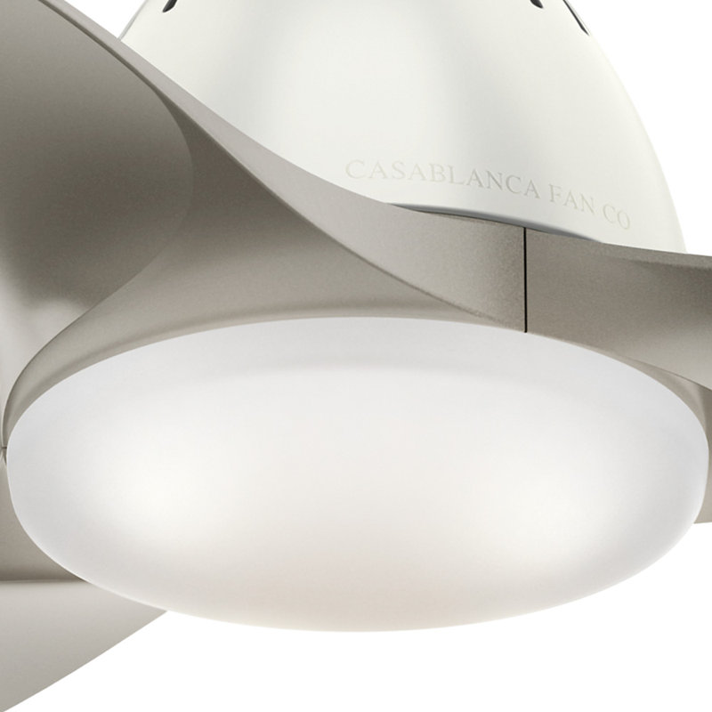 44" Wisp 3-Blade LED Standard Ceiling Fan with Remote Control and Light Kit Included, Fresh White