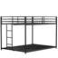 Lit superposé double sur profil bas, métal noir, idéal pour les chambres à coucher contemporaines, escaliers faciles, garde-corps de longueur, profil en métal robuste à support plein / double classique, dortoirs convenables, cadre,