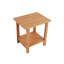 Table d'appoint d'extérieur avec hanches en forme de bois, rangement double couche, profilé ergonomique, multifonctionnel, finition à l'huile de bois, conception à grain de bois, larges connexions rouillées, couleur