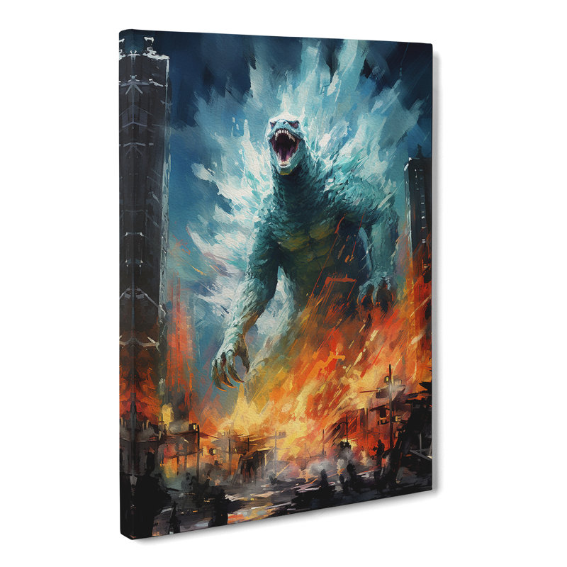 Godzilla Impressionism - No Frame Print, 60cm H x 40cm W x 3cm D