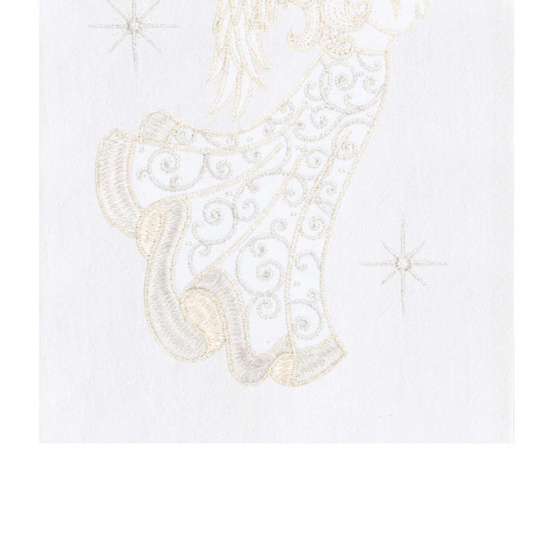 Serviette champagne ange priant