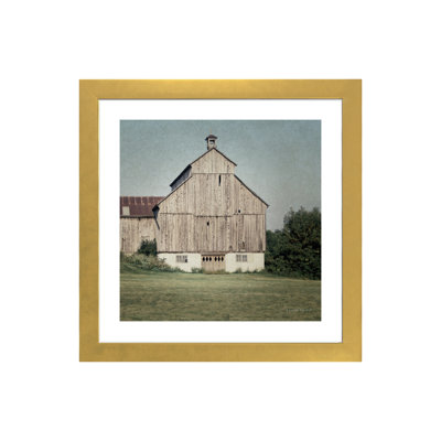 "Neutral Country IV crop" par Elizabeth Urquhart, reproduction d’art encadrée
