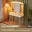 Bureau de meuble-lavabo à grande capacité avec miroir coulissant et tiroirs cannelés à DEL