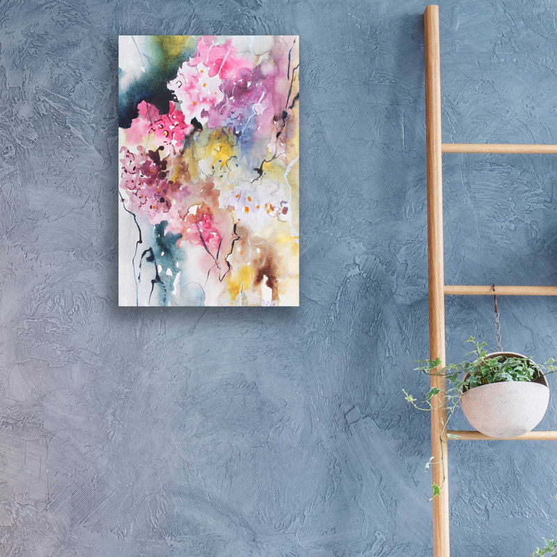 «Blooms Aquas III» par Leticia Herrera, art mural en verre acrylique, H 24 po x l 16 po x P 0,2 po