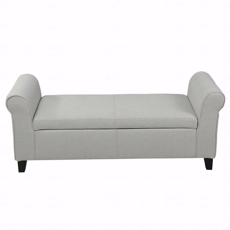 Banc de rangement à bras, Gris clair