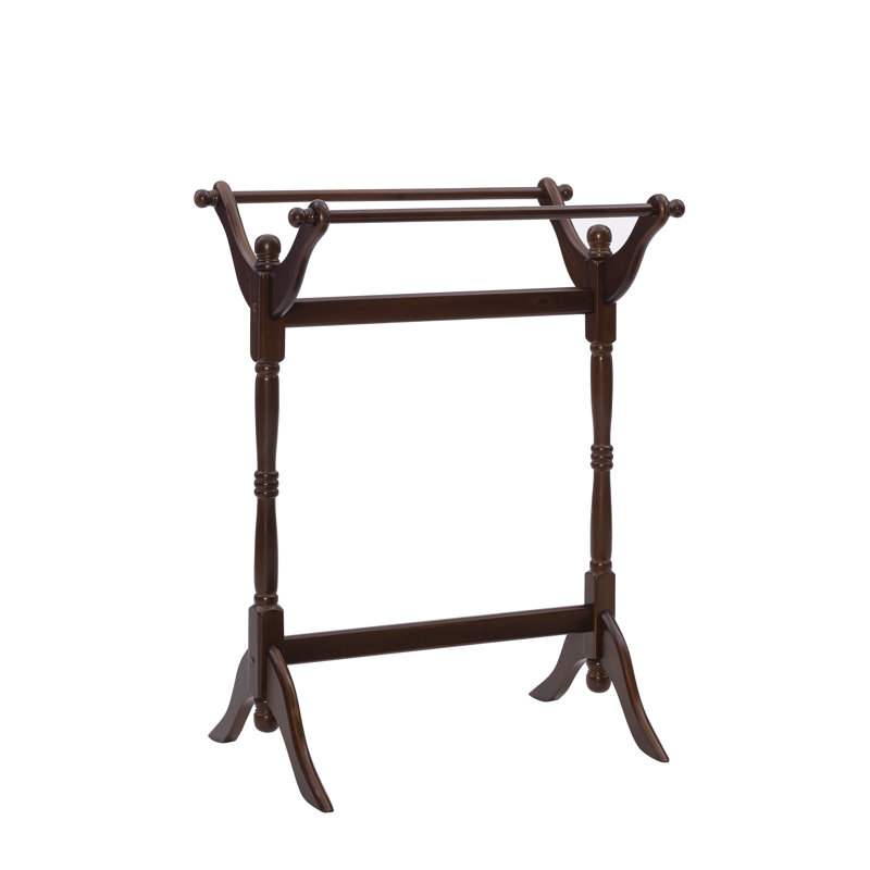 Swindell Solid Wood Quilt Rack, Cherry Brown