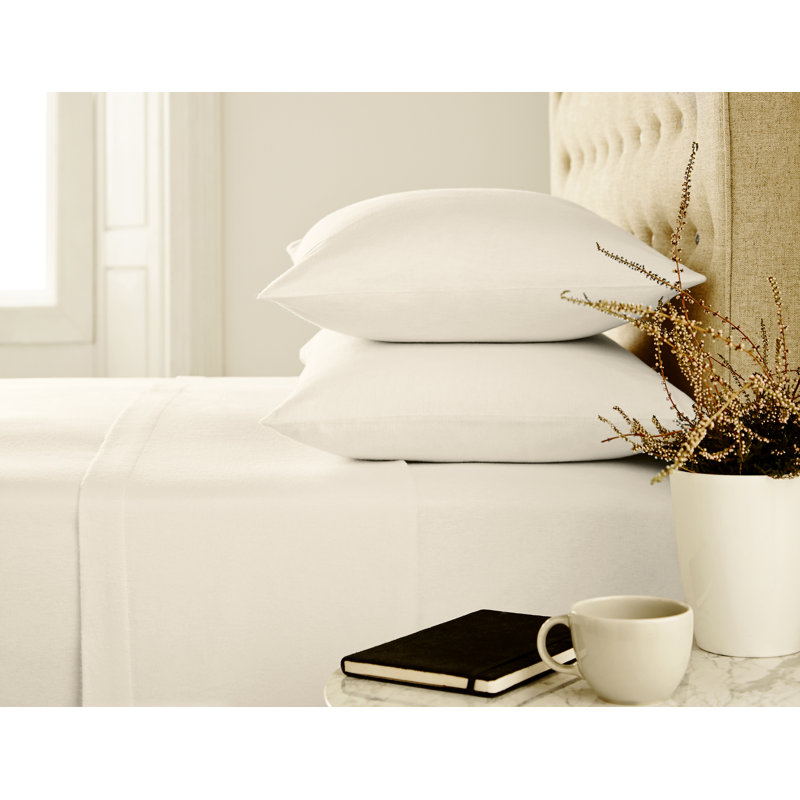 100% Brushed Cotton Housewife Pilloecase, Ivory
