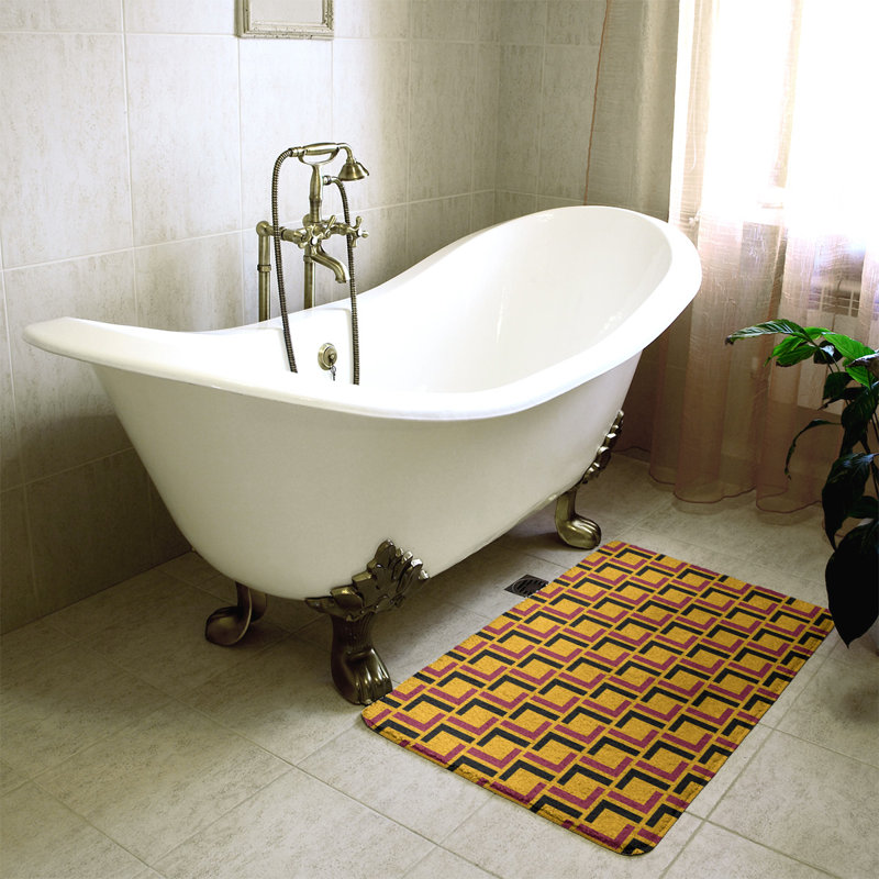 Tapis pour salle de bain Baltimore, l 21 po x L 34 po, Jaune / Rouge / Noir