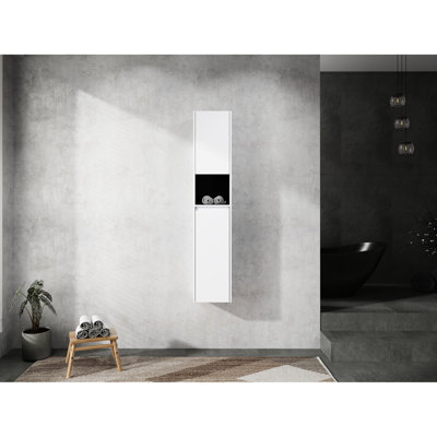 Bathroom Side Cabinet Wall Mounted 12" X 2, Soft Close Doors, White, Modern Accessory, Spacious Storage Area 12", 2 Soft-Close Contemporary Chic, Generous