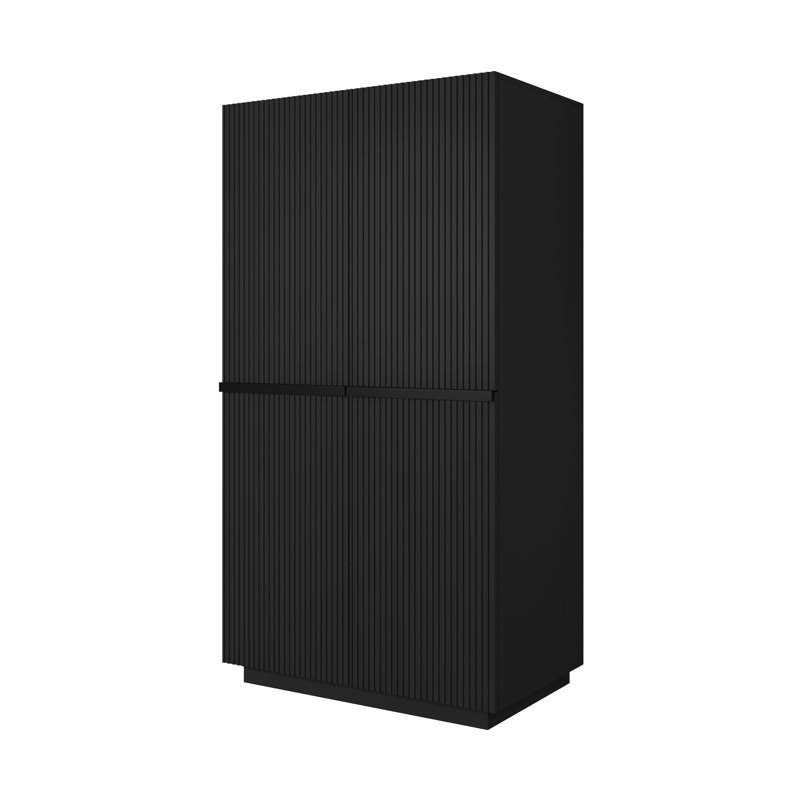 Alylah Manufactured Wood Wardrobe, Matte Black