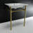 Kingston Brass Dreyfuss 25-Inch Ceramic Console Sink with Stainless Steel Legs-50241370-50233743